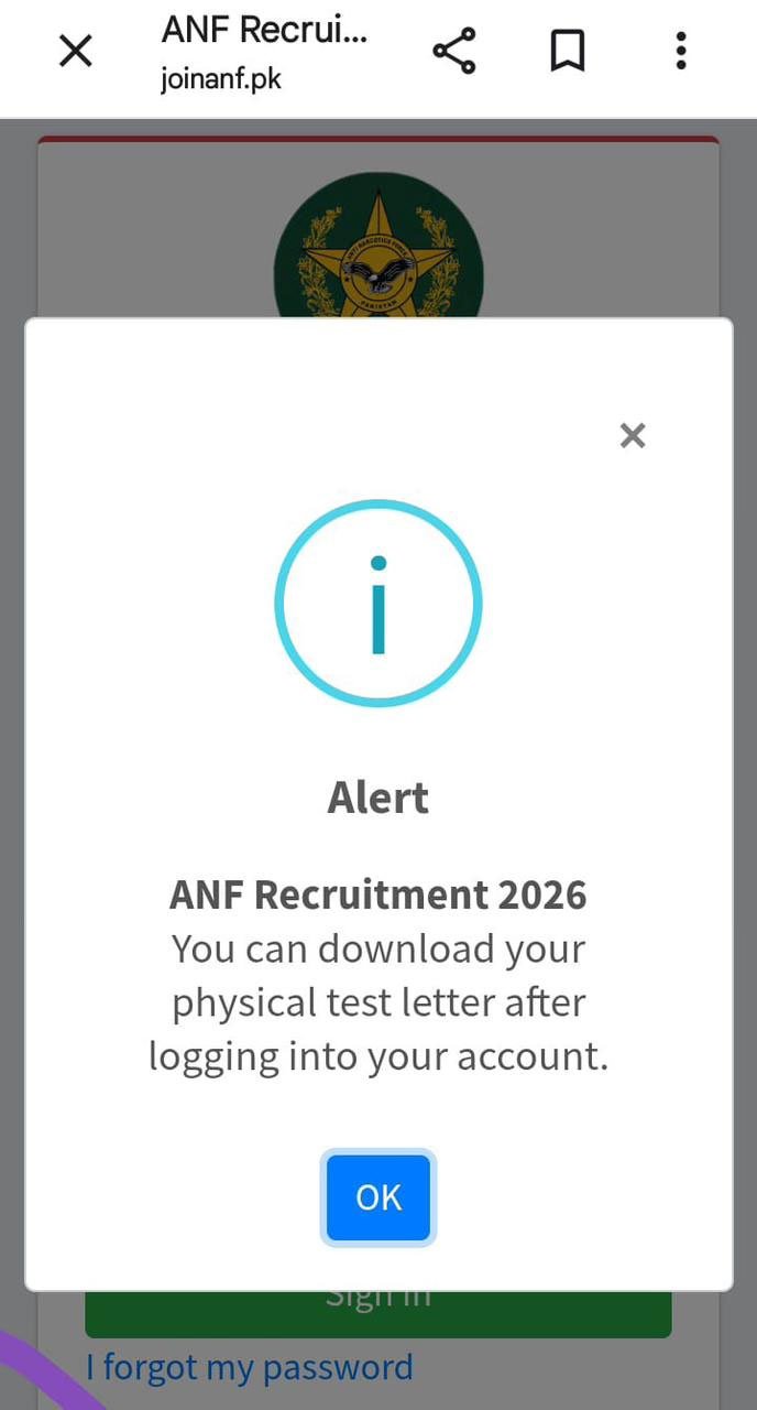 ANF Jobs Test Schedule