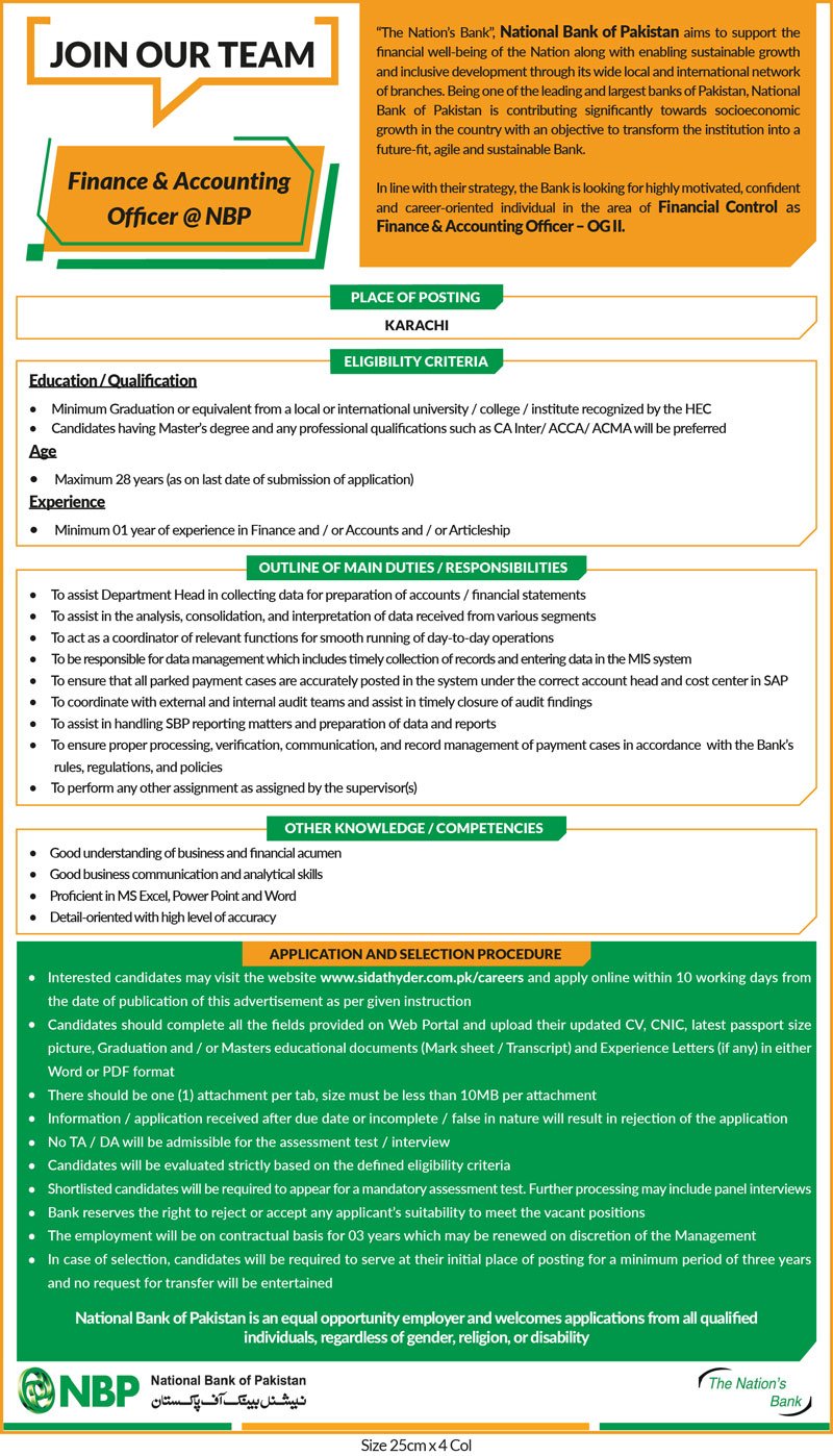 Latest NBP Jobs 2026 Advertisement