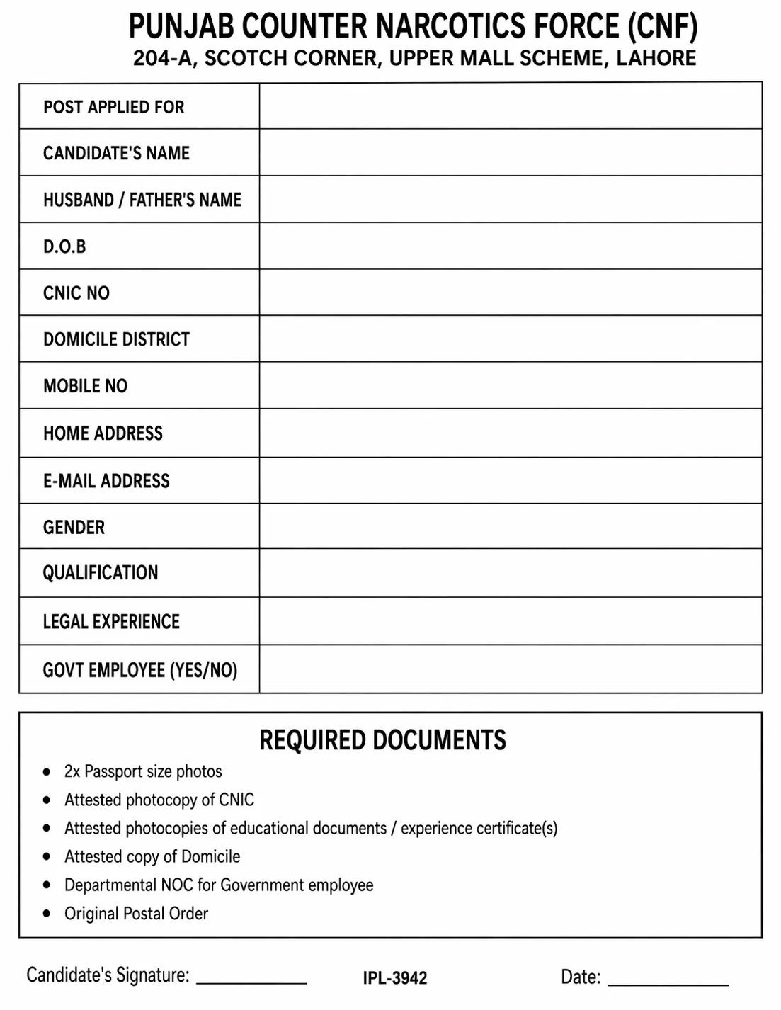 CNF Jobs 2026 Application Form
