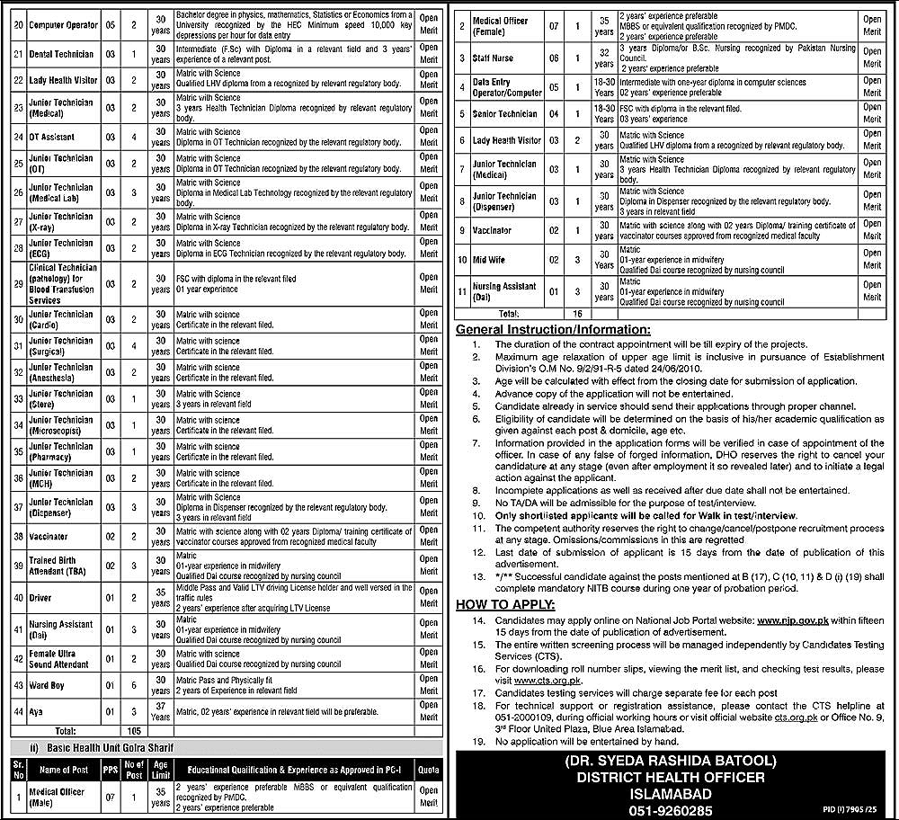 Ministry of National Health Services NHSRC Jobs 2026 Advertisement 