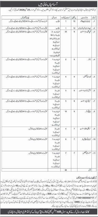 CMH Rawalpindi Jobs 2026 Advertisement 