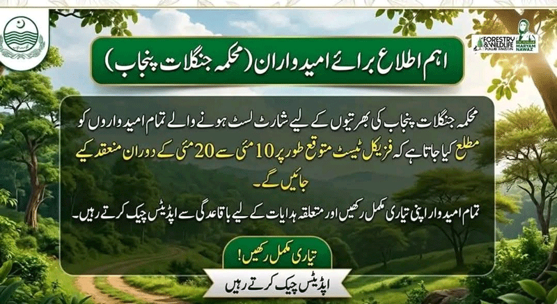Forest Ranger Eligible Candidates List 2026 Punjab