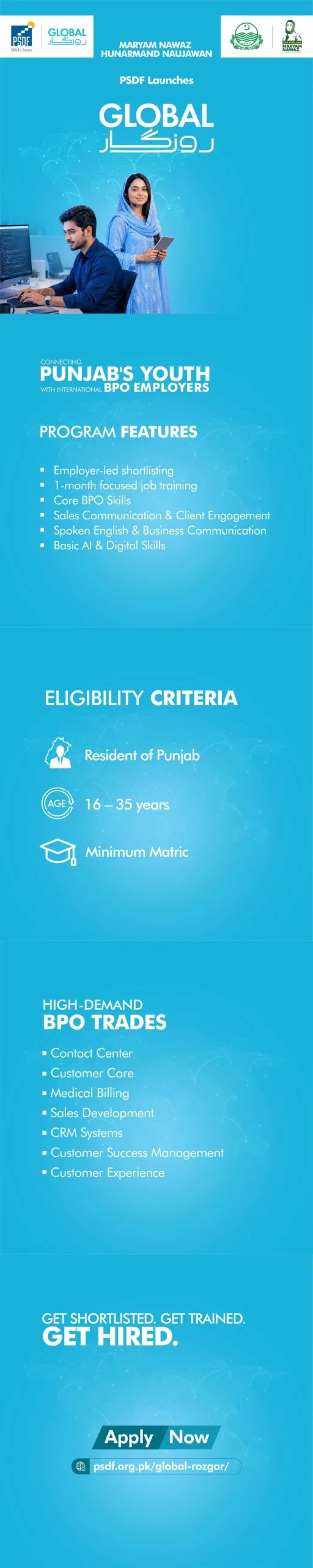 PSDF BPO Youth Employability Program 2026 Advertisement