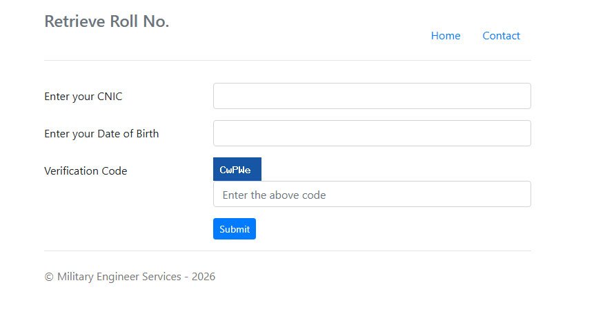 MES Roll No Slip 2026 Download by CNIC Test Date